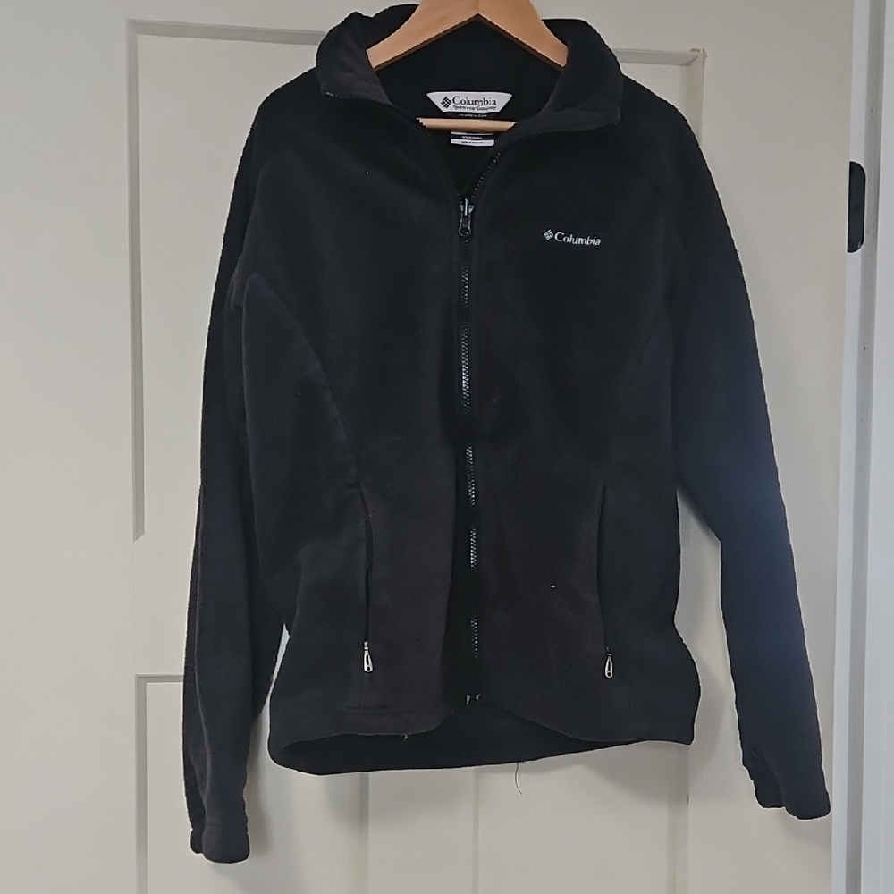 Columbia Black Full-Zip Fleece Jacket with Stand Collar